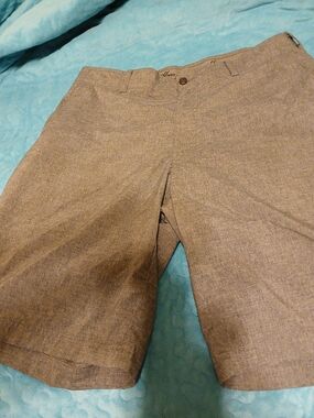 Hogan Gray Linen-Blend Waistband Detail Shorts